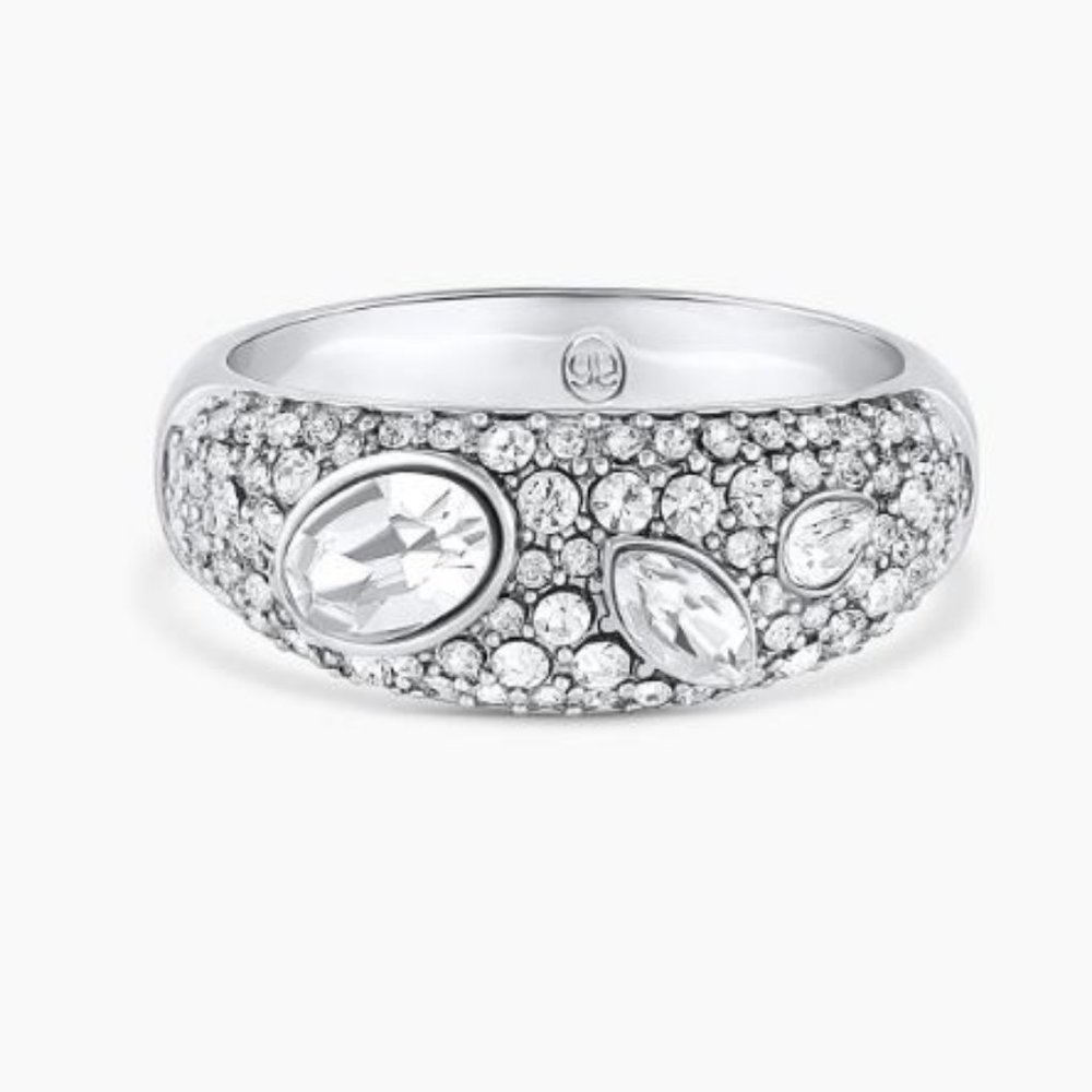 Gorjana Silver Kingston Crystal Ring Sz. 8